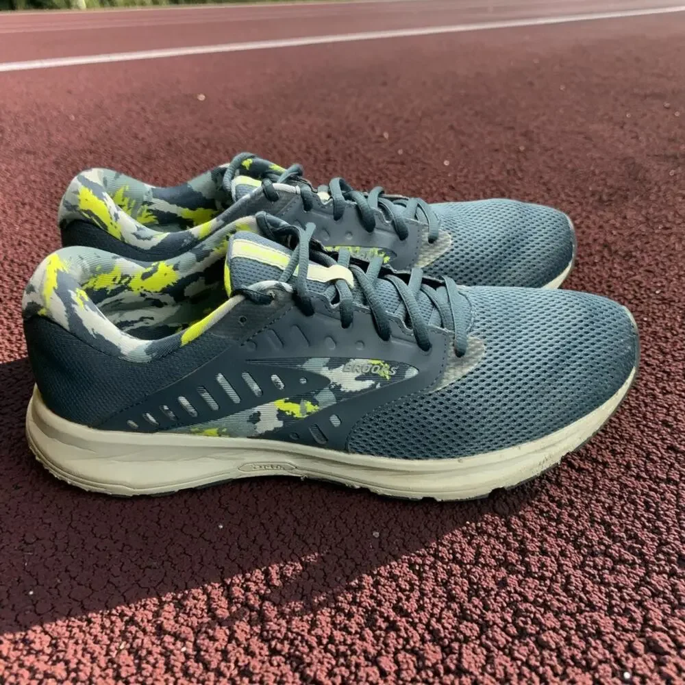 Brooks Launch 9 Run Happy Men’s 12 D Blue Camo Running Shoes Sneakers